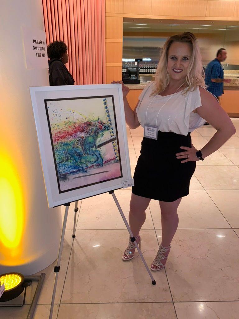 Amy Treadway hard at work at Del Mar. (Courtesy of Amy Treadway)