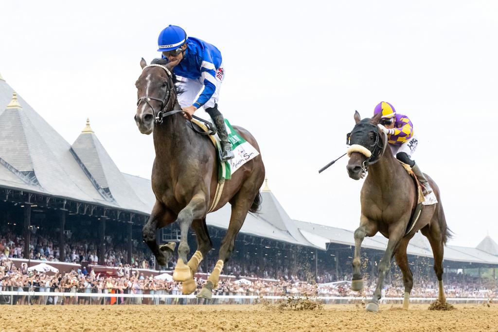 Kentucky Derby and Belmont Stakes winner Sovereignty. (Eclipse Sportswire)