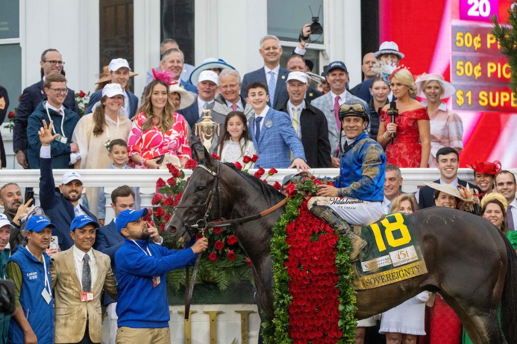 Kentucky Derby and Belmont Stakes winner Sovereignty. (Eclipse Sportswire)