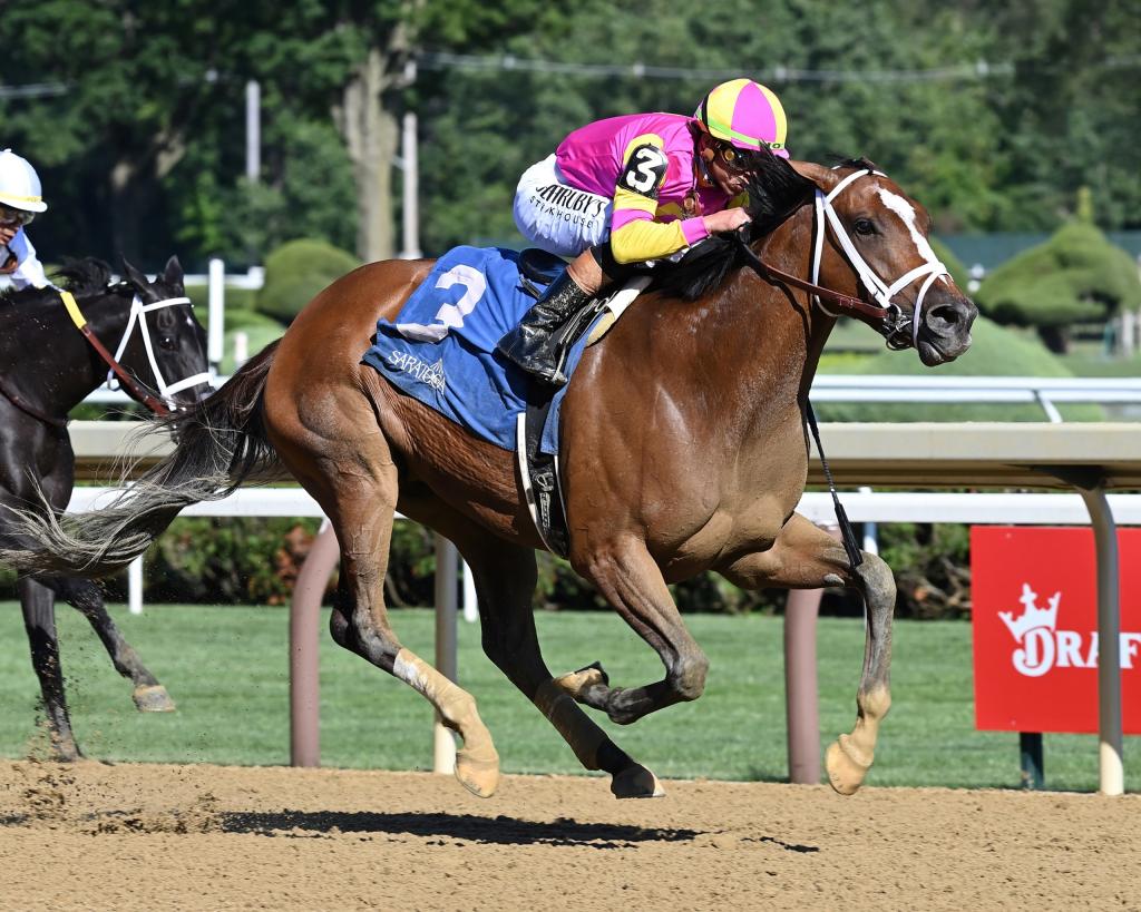 Shuvee Stakes winner Leslie’s Rose (Adam Coglianese/NYRA)