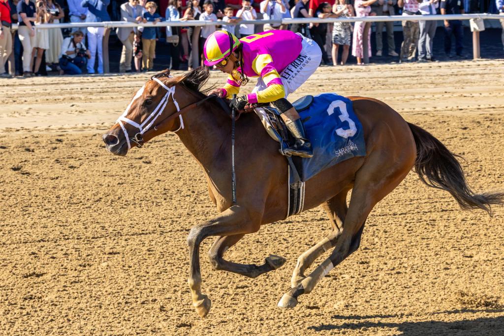 Shuvee Stakes winner Leslie’s Rose (Eclipse Sportswire)