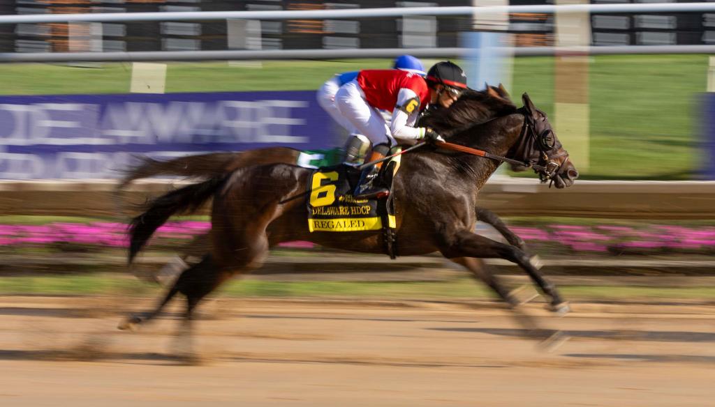 Delaware Handicap winner Regaled (Eclipse Sportswire)