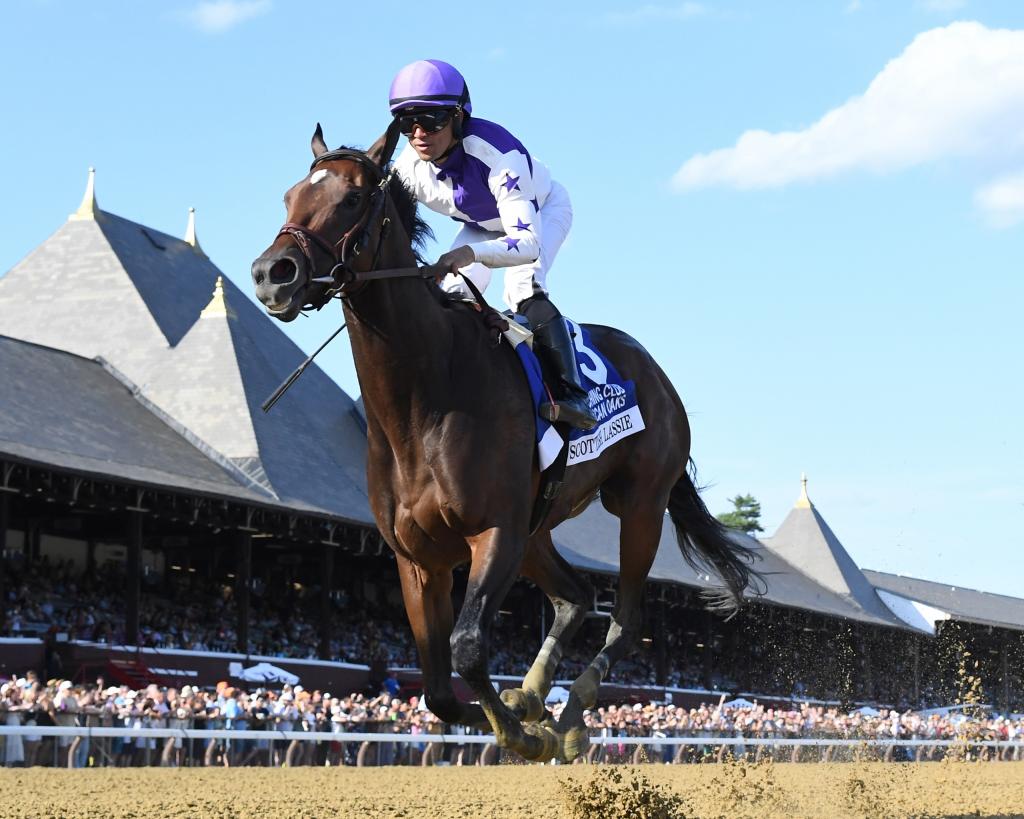 Coaching Club American Oaks winner Scottish Lassie (Adam Coglianese/NYRA)