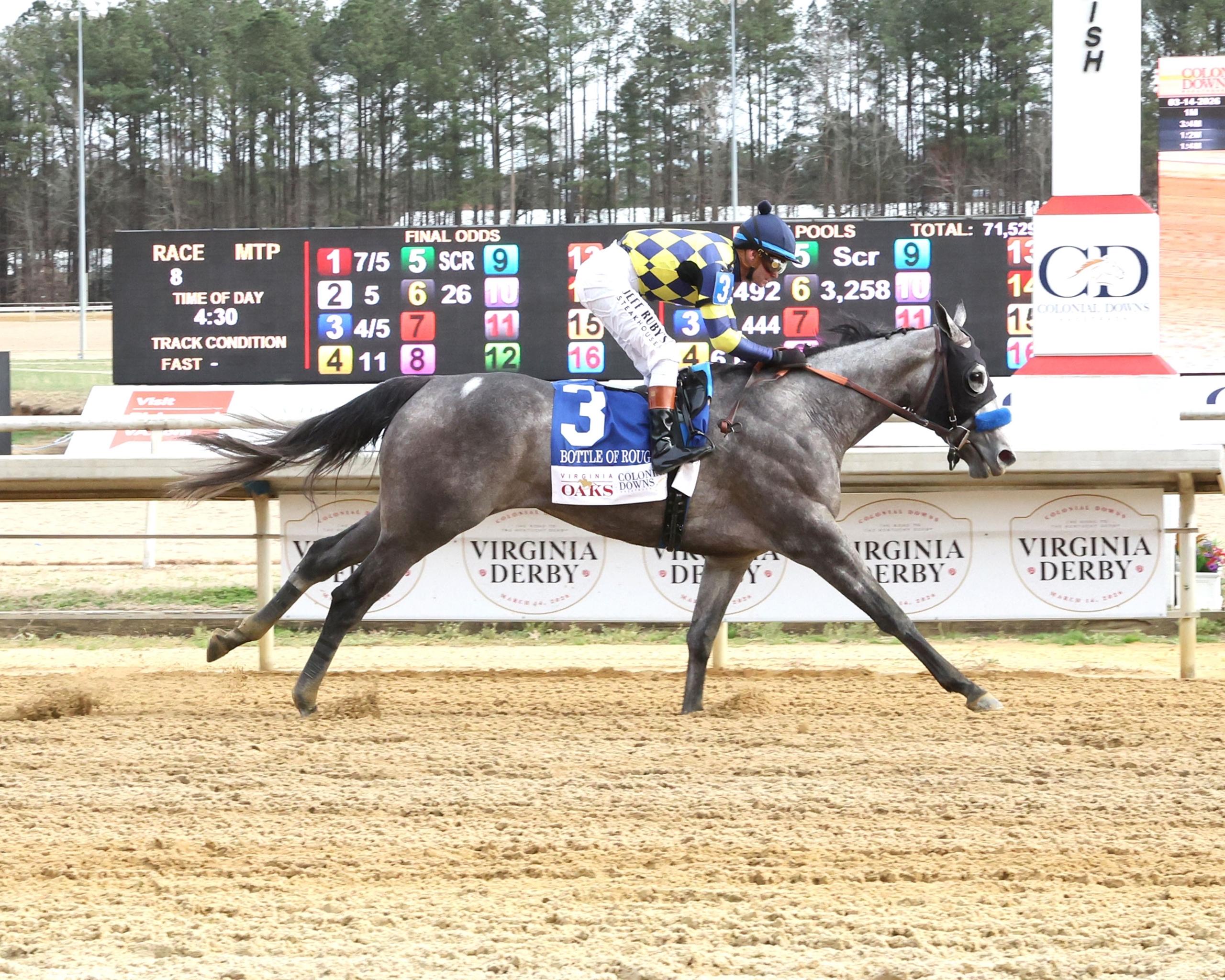 Bottle of Rouge, Virginia Oaks, America's Best Racing, ABR, horse racing