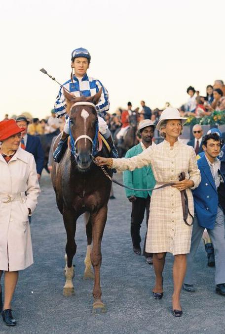Chenery leads Secretariat into the Belmont Park winner's circle. (NYRA/Coglianese photo) Chenery leads Secretariat into the Belmont Park winner's circle.