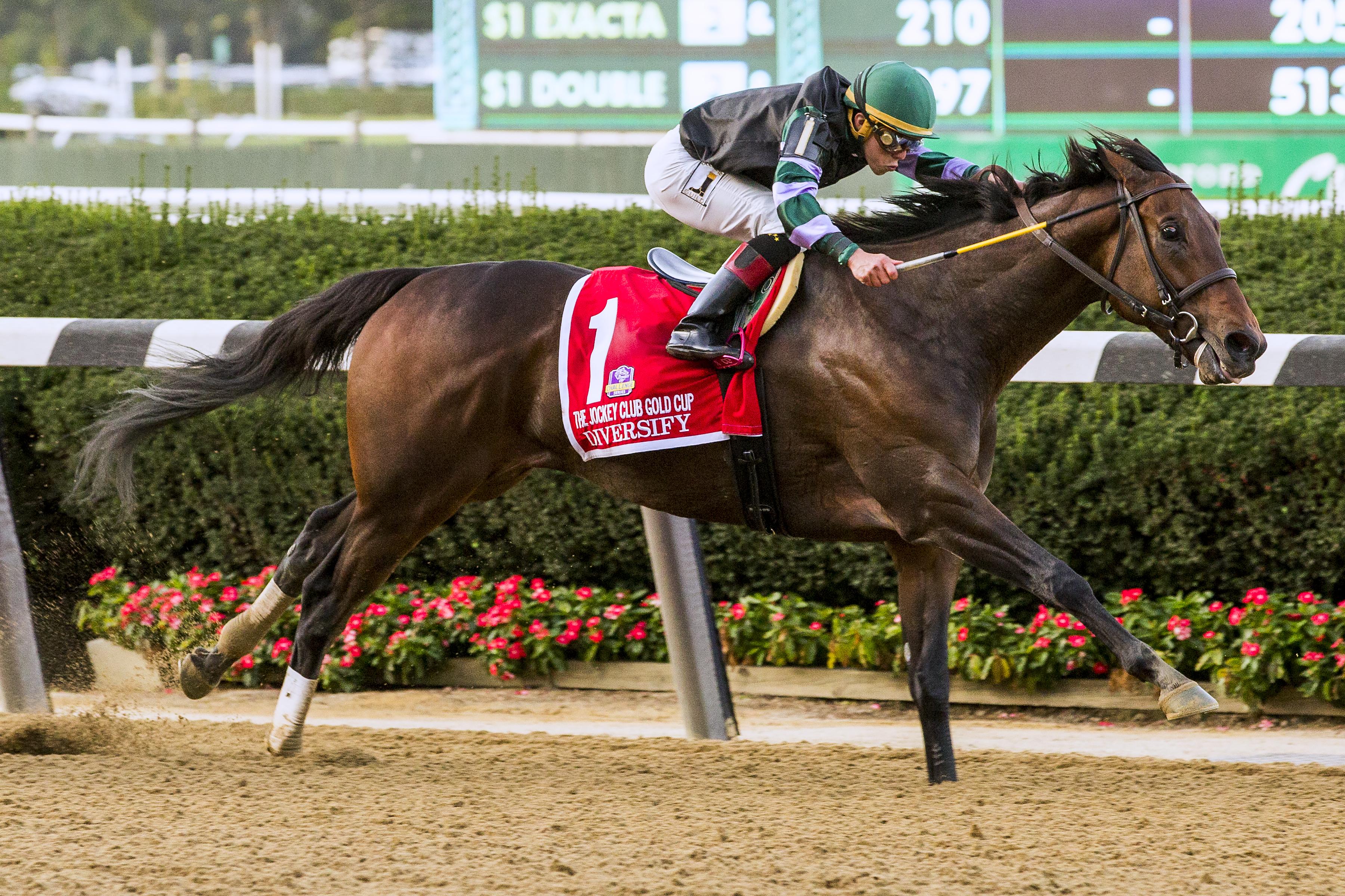 Diversify strides toward the wire.