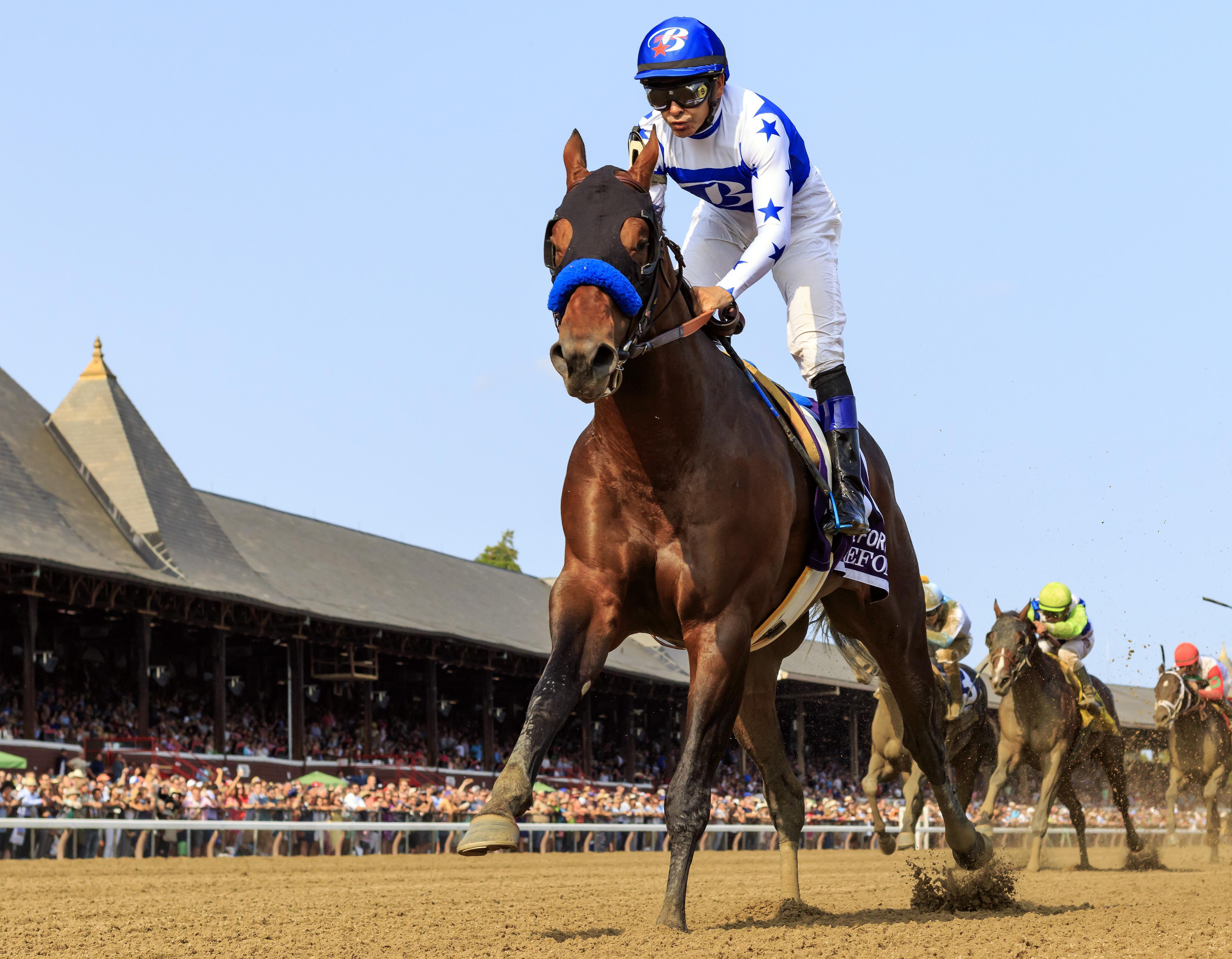 Drefong wins the Forego at Saratoga. Drefong wins the Forego at Saratoga.