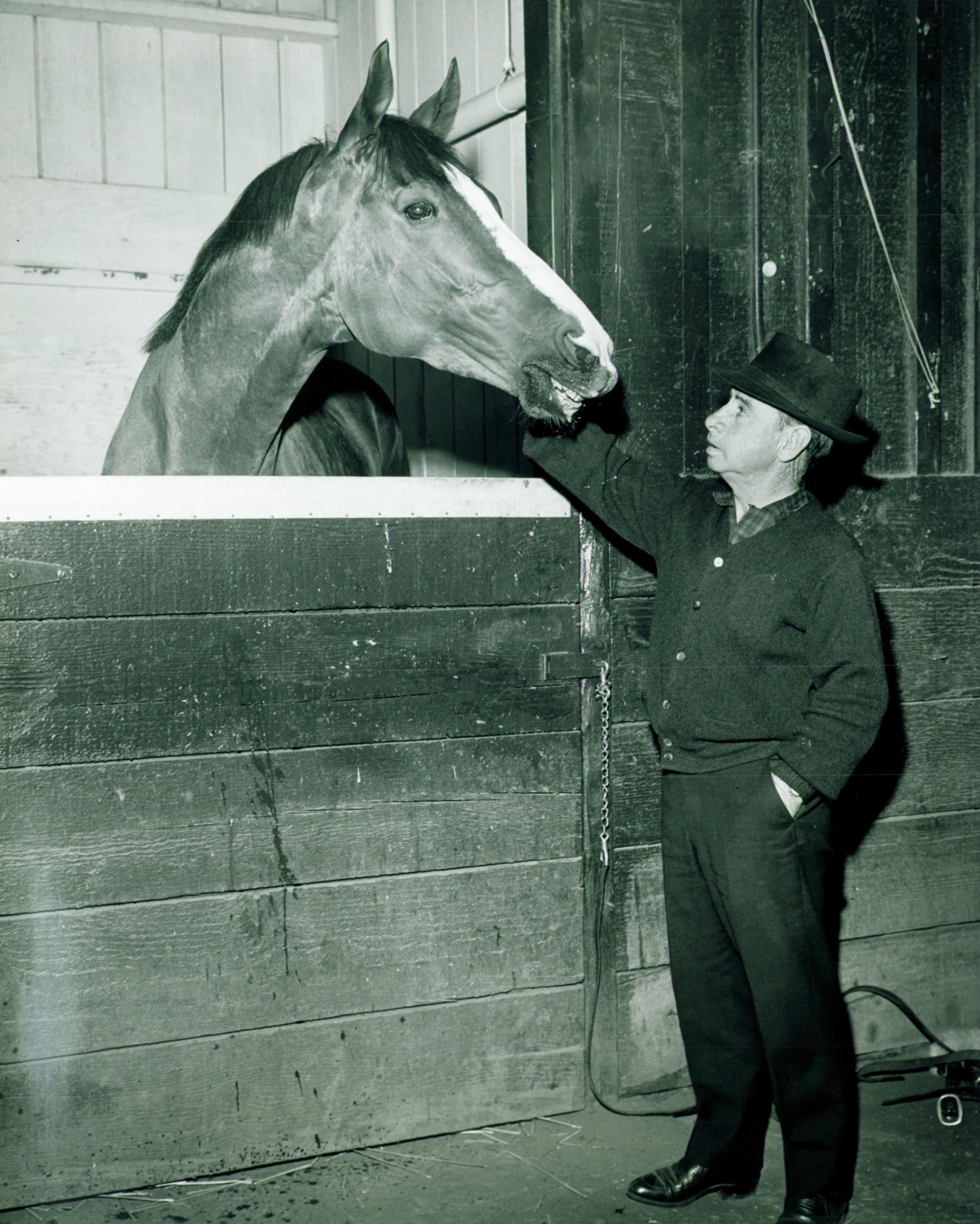 Longden on the backside at Hollywood Park