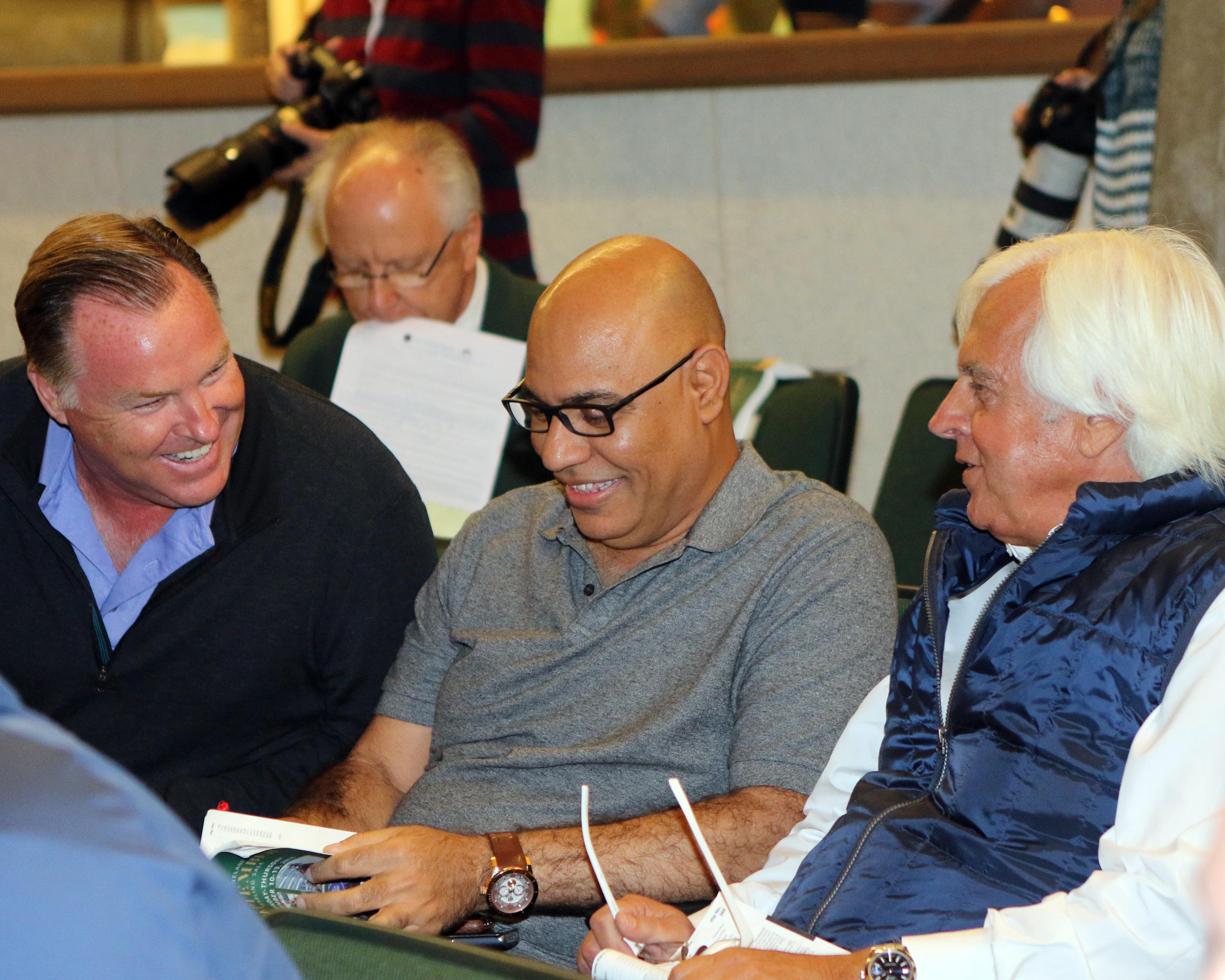 Ludt (left) with Amer Abdulaziz and Bob Baffert at the Keeneland September sale.
