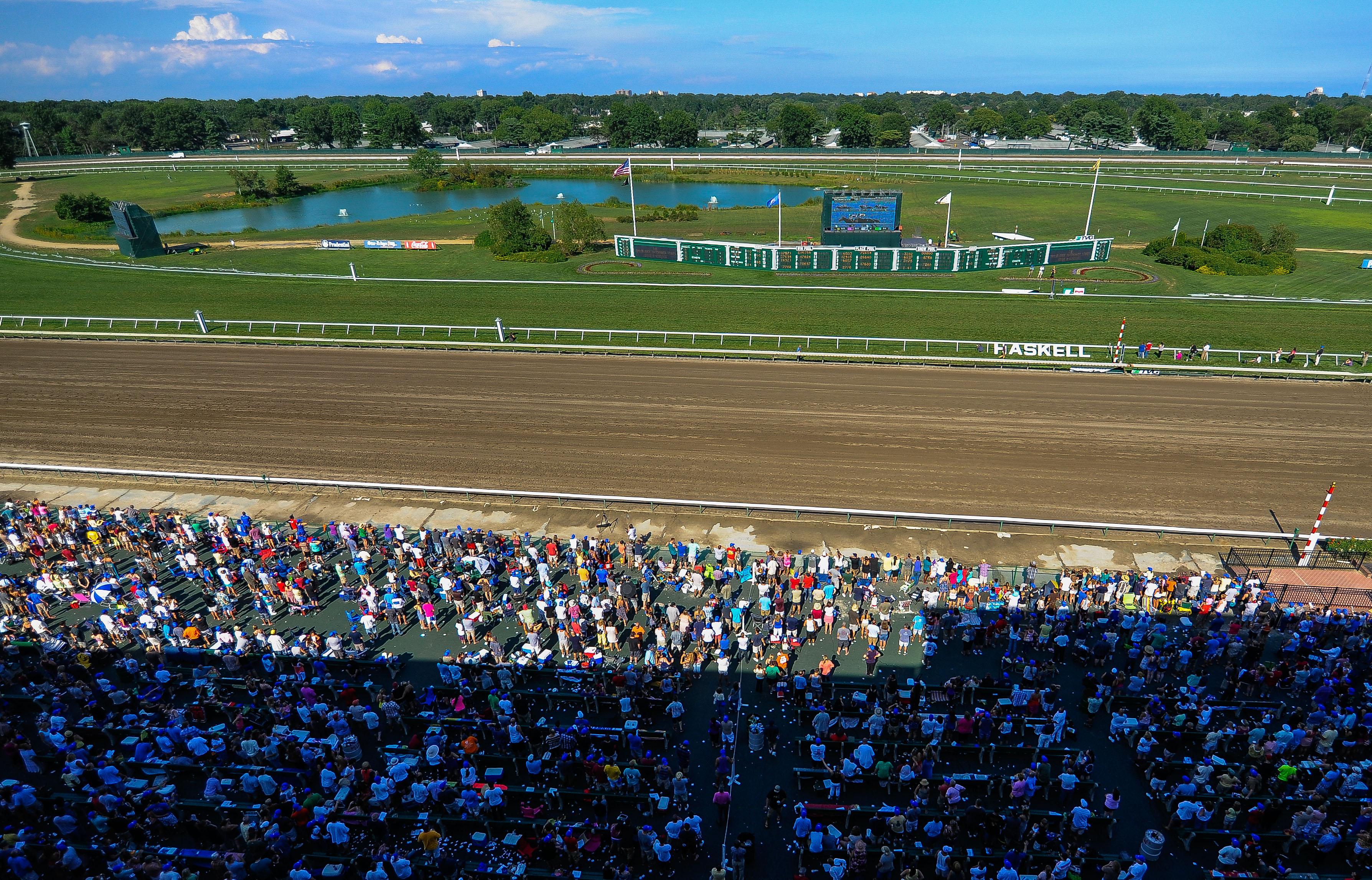 The Haskell day crowd at Monmouth Park.