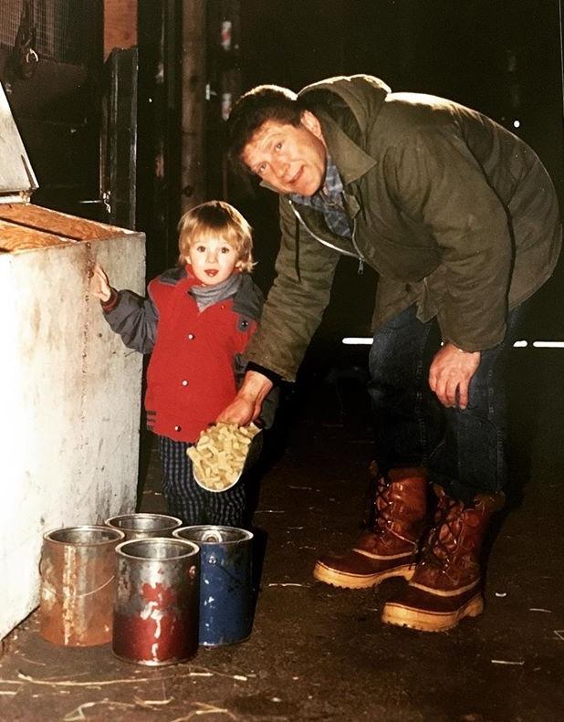 Gattellaro with his dad at the barn