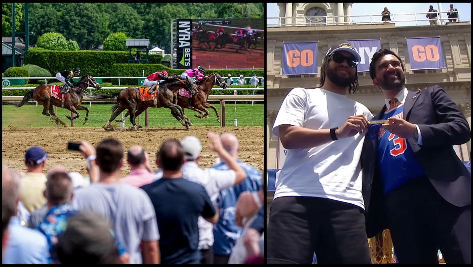 New York Knicks, NBA, Championship, basketball, pro, Saratoga, horse racing, fans, celebration, Brunson, Albert, Durkin, Mirahmadi, bars, watch, history, legacy, Axthelm, playoffs, parade, jockeys, owners, horses, ABR