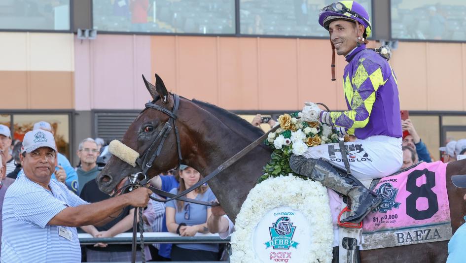 Baeza, Pennsylvania Derby, Parx Racing, America's Best Racing, horse racing, ABR