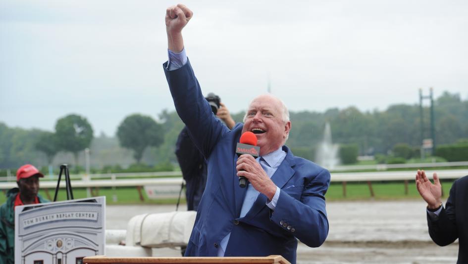 Retired longtime racecaller Tom Durkin will give tours of the National Museum of Racing and Hall of Fame again this summer.