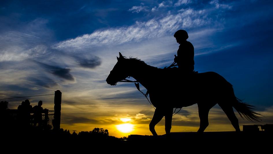 "Preakness Sunrise," a photo by Eric Kalet, is one of dozens featured in the National Museum of Racing and Hall of Fame's photo exhibit.
