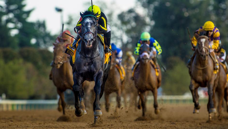 Knicks Go galloped to a shocking victory in the Breeders' Futurity on Saturday.