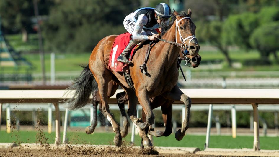 Meaning, Flavien Prat, Las Virgenes Stakes, Santa Anita Park, Santa Anita Oaks, America's Best Racing, Triple Crown, Kentucky Derby, horse racing, ABR