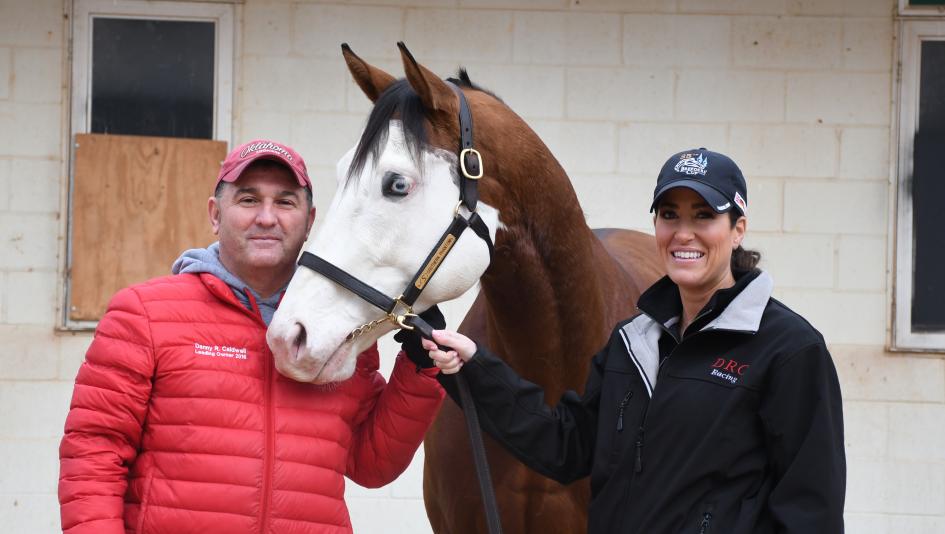 Southern Phantom with his new owners, Danny and Allison Caldwell.