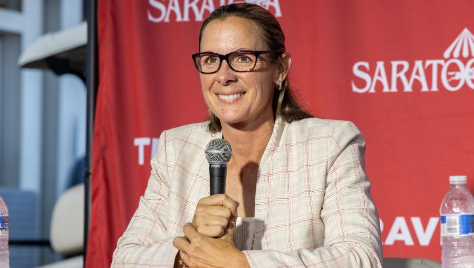 Jena Antonucci trainer Arcangelo Belmont Stakes Travers horse racing racehorse stallion training Fiona Goodwin careers stable Jena Antonucci trainer Arcangelo Belmont Stakes Travers horse racing racehorse stallion training Fiona Goodwin careers stable