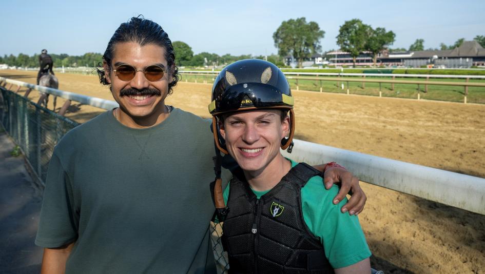 Jose Santos Jr., Jose Santos, Christopher Elliott, Stewart Elliott, Smarty Jones, Funny Cide, Kentucky Derby, Preakness Stakes, jockey, jockey agent, horse racing, apprentice, Saratoga, career, riding, father, son, ABR