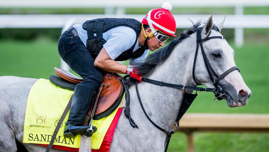 Sandman, Jim Dandy Stakes, Saratoga, Sovereignty, Arkansas Derby, Preakness Stakes, racehorse, Griffin Johnson, social media, influence, influencer, fan favorite, Kentucky Derby, gray, colt, ABR