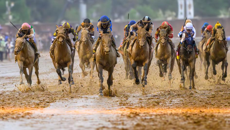 Kentucky Derby, rain, wet, track, sloppy, muddy, Triple Crown, Churchill Downs, horse racing, America's Best Racing, ABR