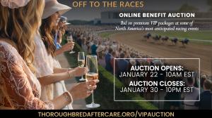 Thoroughbred Aftercare Alliance, Off to the Races Online Benefit Auction, America's Best Racing, horse racing, ABR 