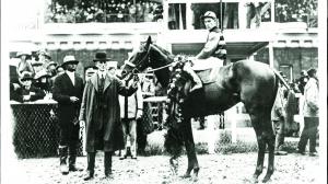 Sir Barton in the Kentucky Derby winner's circle.