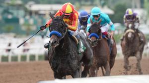 Nevada Beach, Goodwood Stakes, Breeders’ Cup Classic, Bob Baffert, Mike Smith, speed figure, pedigree, Santa Anita Park, Equibase, Beyer, Omaha Beach, Los Alamitos Derby, colt, 3-year-old, Full Serrano, horse racing, ABR