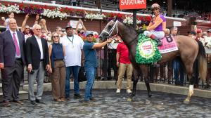 Ted Noffey, Hopeful Stakes, Saratoga, Breeders’ Cup Juvenile, Spendthrift Farm, Todd Pletcher, John Velazquez, colt, juvenile, horse racing, Ned Toffey, namesake, Into Mischief, pedigree, speed figure, ABR